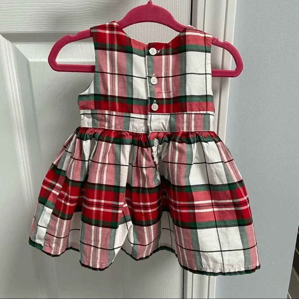 Carter’s holiday plaid sleeveless lined dress for baby girl  - 3 months